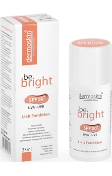 Dermoskin Be Bright Spf 50+ Likit Fondöten Medium 33 ML Dermoskin Be Bright Spf 50+ Likit Fondöten Medium 33 ML