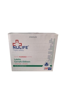 Nulife Pudrasız Lateks Cerrahi Eldiven 50 Çift 7.5