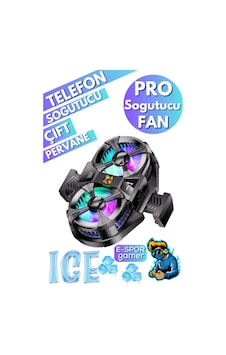 Telefon Soğutucu Fan Çift Pervaneli 3 Kademeli Rgb Göstergeli Bütün Telefon Modelleri İle Uyumlu Siyah - 877955400