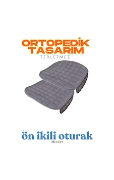 Antrasit Kadife Yüzeyli Ön İkili Araba Oturak Minderi Kaymaz, Evrensel Uyumlu Konforlu Tasarım Antrasit Kadife Yüzeyli Ön İkili Araba Oturak Minderi Kaymaz, Evrensel Uyumlu Konforlu Tasarım