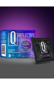Q Reflective 3'lü Kremli Tırtıklı Prezervatif - C-5129