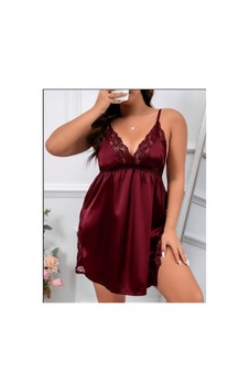 Real Passione Büyük Beden Dantel Detaylı Kadın Mini Gecelik Bordo - 906689574 Bordo Real Passione Büyük Beden Dantel Detaylı Kadın Mini Gecelik Bordo - 906689574 Bordo