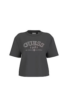 Guess Arianna Boxy Logo Kadın T-shirt V6gı04k2965 Siyah