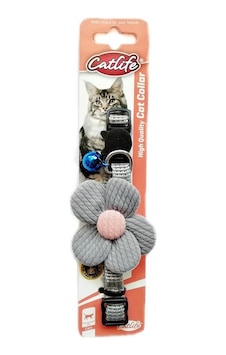 Catlife Çıngıraklı Çiçekli Kedi Boyun Tasması Gri 30 CM Catlife Çıngıraklı Çiçekli Kedi Boyun Tasması Gri 30 CM