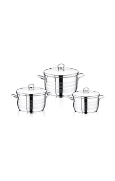 Safinox Flavia 6 Parça Tel Kulplu Çelik Tencere Seti 16-18-20 Cm Safinox Flavia 6 Parça Tel Kulplu Çelik Tencere Seti 16-18-20 Cm