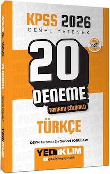 Yediiklim Yayınları Kpss 2026 Genel Yetenek Türkçe Tamamı Çözümlü 20 Deneme Yediiklim Yayınları Kpss 2026 Genel Yetenek Türkçe Tamamı Çözümlü 20 Deneme