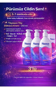 Tüyeson Tüy Dökücü Krem 3 x 250 ML