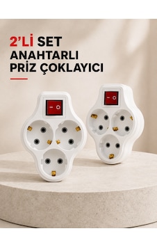 Anahtarlı 3 Çıkışlı Priz Çoğaltıcı Ev Ofis İçin Kablosuz 2 Li Avantajlı Set 0 Anahtarlı 3 Çıkışlı Priz Çoğaltıcı Ev Ofis İçin Kablosuz 2 Li Avantajlı Set 0