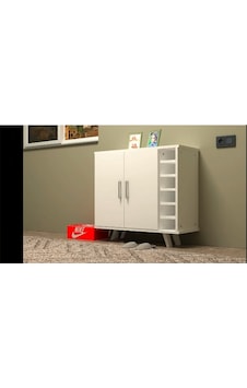 Yanları Raflı Iki Kapaklı Ayakkabılık 85x80x34 Cm Beyaz Yanları Raflı Iki Kapaklı Ayakkabılık 85x80x34 Cm Beyaz