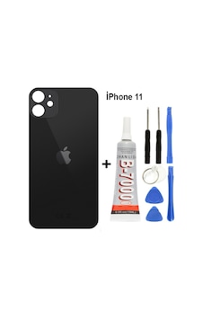 Senalstore Apple Uyumlu iPhone 11 Arka Cam Batarya Pil Kapağı + Yapıştırıcı + Tamir Set - Siyah Senalstore Apple Uyumlu iPhone 11 Arka Cam Batarya Pil Kapağı + Yapıştırıcı + Tamir Set - Siyah