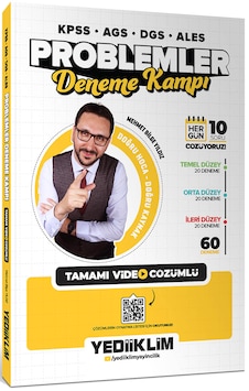 Yediiklim Kpss - Ags - Dgs - Ales Problemler Tamamı Video Çözümlü Deneme Kampı 60 Deneme