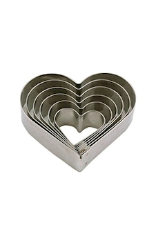 Volovan Set Metal Kalp Düz 6 Lı Metalik