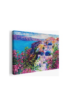 Santorini Yunanistan Güzel Bir Kızın Kavramsal Soyut Resmi Santorini Yunanistan Güzel Bir Kızın Kavramsal Soyut Resmi