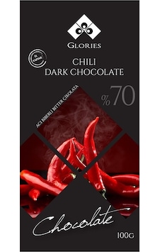 Glories Çikolata Acı Biberli %70 Bitter Çikolata 100 G