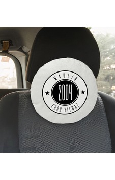 Bk Gift Kişiye Özel İsimli Made In Tasarımlı Yuvarlak Araç Koltuk Yastığı-1