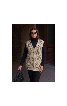 Onno Style Women Kalp Desenli Düğmeli Klasik Çelik Örgü Triko Yelek Krem Onno Style Women Kalp Desenli Düğmeli Klasik Çelik Örgü Triko Yelek Krem