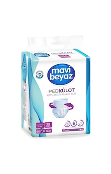 Mavi Beyaz Ped Külot Hasta Bezi Büyük Boy L 30'Lu Mavi Beyaz Ped Külot Hasta Bezi Büyük Boy L 30'Lu