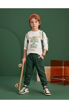 Zekids Erkek Çocuk Yazı Baskılı Uzun Kollu T-shirt-17451 Ekru Zekids Erkek Çocuk Yazı Baskılı Uzun Kollu T-shirt-17451 Ekru