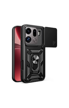Teleplus Oppo Find X9 Pro Kılıf Magnetik Standlı Kamera Korumalı Slide Sürgülü Cover Kapak Siyah Teleplus Oppo Find X9 Pro Kılıf Magnetik Standlı Kamera Korumalı Slide Sürgülü Cover Kapak Siyah