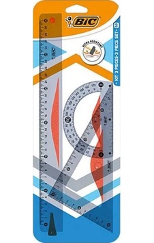 Bic Çizim Seti 30cm 3lü Blister Şeffaf