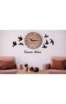 Duvar Saati 40 Cm Kuşlar 8 Adettir Canım Ailem Temalı No100 Çok Renkli Duvar Saati 40 Cm Kuşlar 8 Adettir Canım Ailem Temalı No100 Çok Renkli