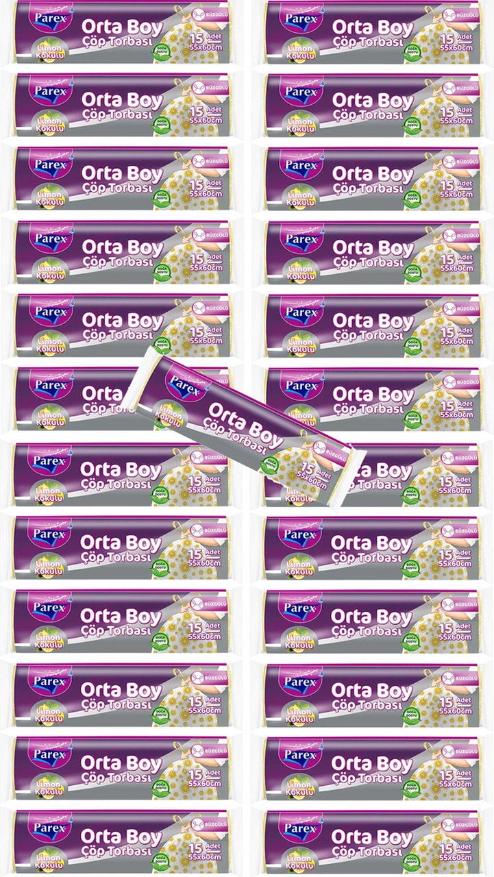 Premium Büzgülü Çöp Torbası Limon Kokulu 15'li Orta Boy 55 X 60 Cm 25 Paket Premium Büzgülü Çöp Torbası Limon Kokulu 15'li Orta Boy 55 X 60 Cm 25 Paket