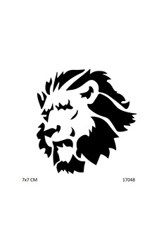 Airbrush Tattoo Yaşlı Aslan Yapışkanlı Stencil Süsleme Ve Boyama Kalıbı Airbrush Tattoo Yaşlı Aslan Yapışkanlı Stencil Süsleme Ve Boyama Kalıbı