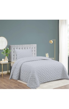 Milena Tek Kişilik Yatak Örtüsü Seti 180x240cm - Volanlı Yastıklı%100 Polyester Zarif Tasarım Gri Nevresim Takımı Diğer Milena Tek Kişilik Yatak Örtüsü Seti 180x240cm - Volanlı Yastıklı%100 Polyester Zarif Tasarım Gri Nevresim Takımı Diğer