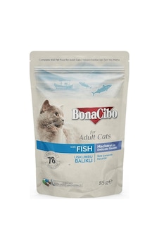 Bonacibo Uskumru Balıklı Pouch Yetişkin Kedi Maması 85 G Bonacibo Uskumru Balıklı Pouch Yetişkin Kedi Maması 85 G