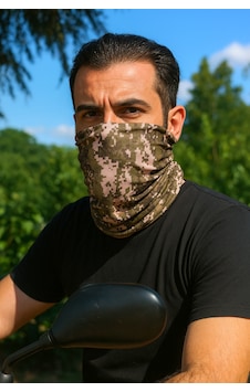 Sticker Works Motorcu Yeşil Pixel Kamuflaj Buff Maske Outdoor Boyunluk Unisex Bandana Standart Sticker Works Motorcu Yeşil Pixel Kamuflaj Buff Maske Outdoor Boyunluk Unisex Bandana Standart