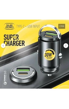 Subzero Cr98 30w 3.4a Hızlı Pd+usb Çıkışlı Metal Mini Araç Şarj Başlığı Siyah Subzero Cr98 30w 3.4a Hızlı Pd+usb Çıkışlı Metal Mini Araç Şarj Başlığı Siyah