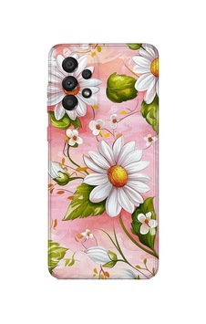 Samsung Galaxy M52 Uyumlu Baskılı Şeffaf Telefon Kılıfı Koleksiyon: Pastel Flowers 9