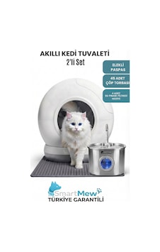 Smartmew Sce003 Akıllı Otomatik Kedi Tuvaleti Ve S15-b Kedi Su Pınarı Seti - Wifi Kontrollü, Otomatik Temizleme, Sessiz Çalışma