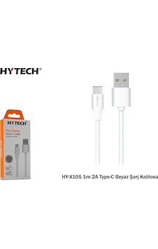 Hytech HY-X105 1m 2A Type-C Siyah Şarj Kablosu Hytech HY-X105 1m 2A Type-C Siyah Şarj Kablosu