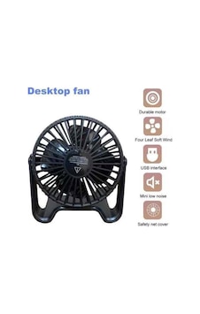 Mini Masa Fanı Portatif Usb Fan 360 Ayarlanabilir Portatif İki Hızlı Sessiz 3 Kademeli Siyah - 733662290