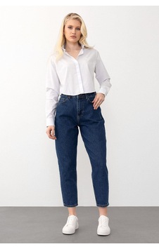 Olcay Yüksek Bel Carrot Fit Jean Pantolon Koyu Mavi 7573 Olcay Yüksek Bel Carrot Fit Jean Pantolon Koyu Mavi 7573