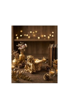 Golden Dua Eden Melek Figürlü Mumluk Tealight Mumluk Dekor Objesi Yeni Ev Hediyesi Altın Golden Dua Eden Melek Figürlü Mumluk Tealight Mumluk Dekor Objesi Yeni Ev Hediyesi Altın