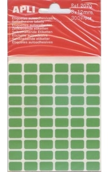 Apli Etiket 8x12 Mm Yeşil 300 Lü 25 Paket / 7500 Adet Etiket Çok Renkli Apli Etiket 8x12 Mm Yeşil 300 Lü 25 Paket / 7500 Adet Etiket Çok Renkli