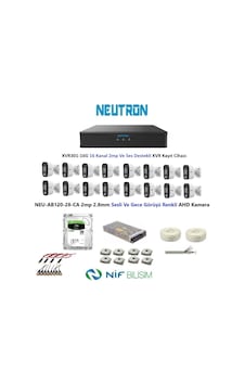 Neutron 2mp 16 Kameralı Gece Renkli Sesli Dış Ortam Ahd Full Kamera Seti 500gb Disk Neu-ab120-28-ca