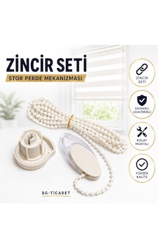 Takmatik Stor Perde Mekanizması Zincir Takımı Set Zebra Perde Mekanizması Krem Takmatik Stor Perde Mekanizması Zincir Takımı Set Zebra Perde Mekanizması Krem
