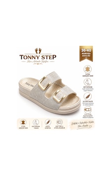 Tonny Step Dubai 6 Günlük Deri Çırtlı Ayarlanabilir Tam Ortopedik Esnek Terlik Gold Tonny Step Dubai 6 Günlük Deri Çırtlı Ayarlanabilir Tam Ortopedik Esnek Terlik Gold