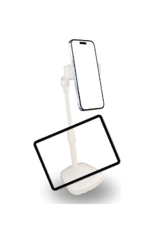 Masa Üstü Tablet Ve Telefon Tutucu Plastik Aparat Beyaz Telefon Standı 4604 Masa Üstü Tablet Ve Telefon Tutucu Plastik Aparat Beyaz Telefon Standı 4604