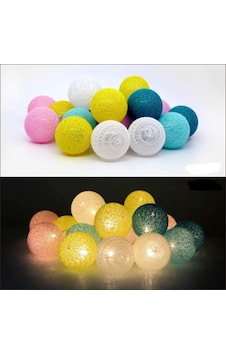 2 M 10 Lu Işıklı Renkli Top Dekoratif Süs Pilli Pop 2 M 10 Lu Işıklı Renkli Top Dekoratif Süs Pilli Pop