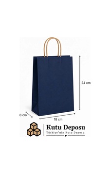 18x24x8 Cm Kraft Lacivert Poşet 25 Adet 18x24x8 Cm Kraft Lacivert Poşet 25 Adet