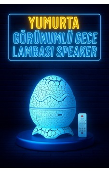 Dinozor Yumurtası Şeklinde Bluetooth Hoparlör & Gece Lambası Müzik, Işık Ve Sihir Bir Arada Beyaz - 737473333
