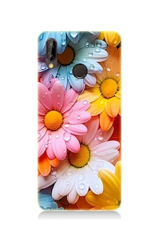 Huawei P20 Lite Uyumlu Silikon Kılıf Renkli Çiçekler Damlacık Huawei P20 Lite Uyumlu Silikon Kılıf Renkli Çiçekler Damlacık