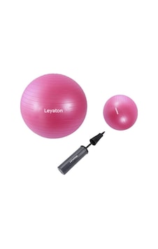 Leyaton 65 Cm Pilates Topu 25 Cm Mini Denge Topu ve Pompası Seti
