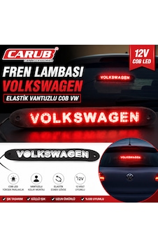 Carub Kırmızı Led Fren Lambası Elastik Vantuzlu 12v Cob Volkswagen Yazılı Arka Stop Lambası Led Carub Kırmızı Led Fren Lambası Elastik Vantuzlu 12v Cob Volkswagen Yazılı Arka Stop Lambası Led