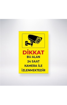 Dikkat Bu Alan 24 Saat İzlenmektedir 21x28 Arkası Sticker Dikkat Bu Alan 24 Saat İzlenmektedir 21x28 Arkası Sticker