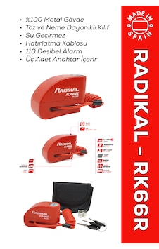 Rk66r Motosiklet Disk Kilit Alarmı 110db Güçlendirilmiş Su Geçirmez Kilit + Buff  Disk Kilidi